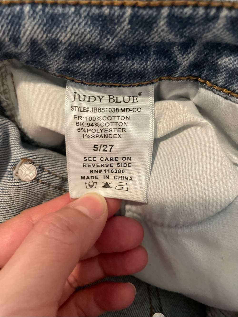 Judy Blue 90’s Straight Fit Jeans Women’s Sz 5/27 Distressed Style JB881038 - Picture 4 of 7